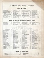 Table of Contents, Connecticut State Atlas 1893